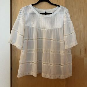 White Short Sleeve Blouse